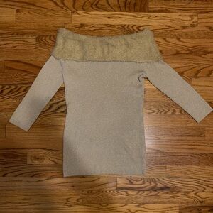 NY Collection Cream Off-the-Shoulder Sweater